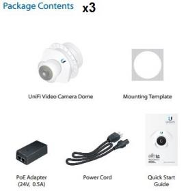 UniFi Video Camera Dome 3-pack / 720p indoor camera + IR